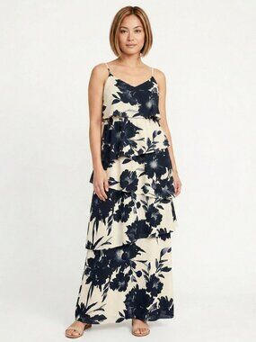Old Navy Women's Tiered Floral Maxi Dress Size Small, Resortwear Wedding Guest
